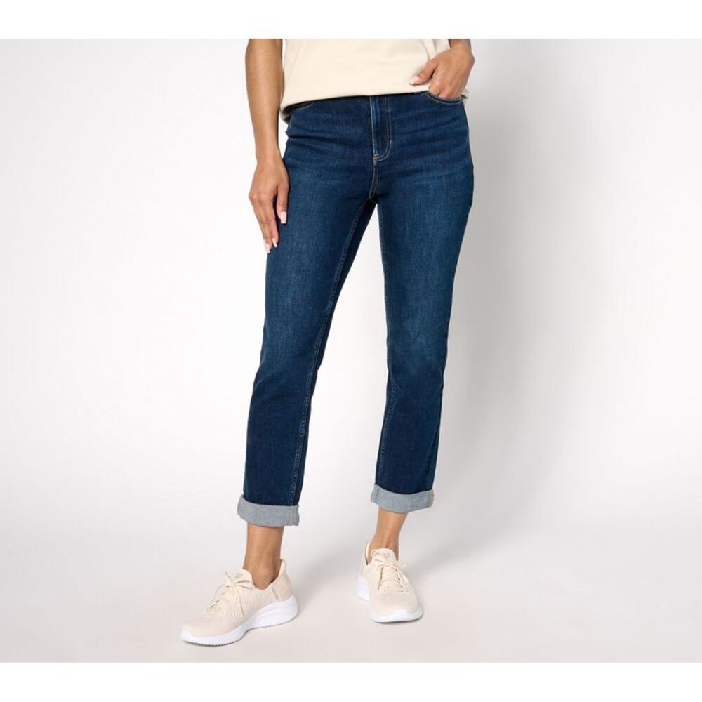 Truth + Style Women's Pants Sz 14 Tall Signature Indigo Rolled Hem Blue A681973